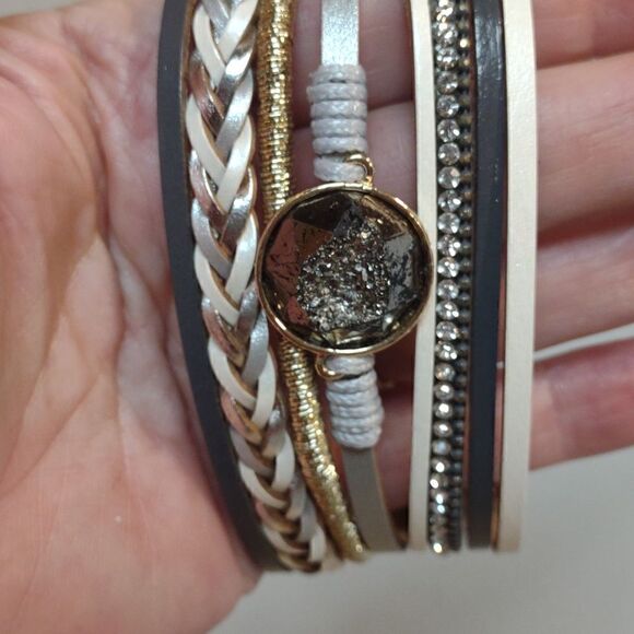7" Leather Multi Strand Bracelet  - Picture 1 of 6